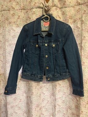 kate spade Dark Blue Denim Jacket with Gold Buttons